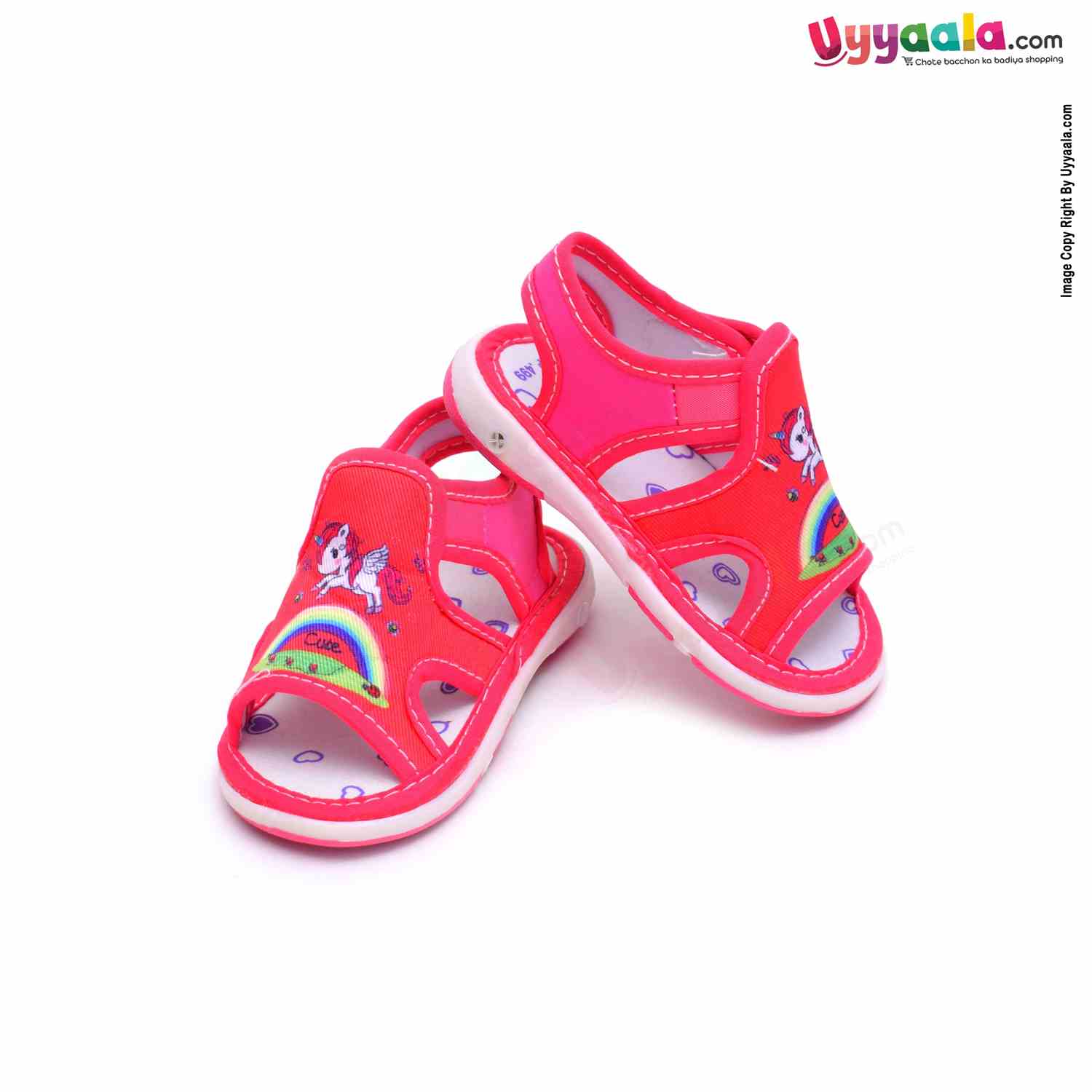 Kids Collection Lets Go Chu Chu Sandals with Cute Unicorn Print Mage