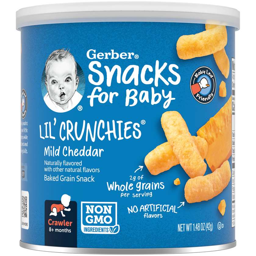 Gerber Lil Crunchies Mild Cheddar Snack Bebe 42g 2 Pack