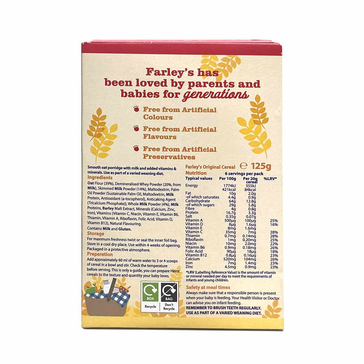 Buy Heinz Farley's Baby Cereals with Original Oat - 125gms in India at uyyaala.com
