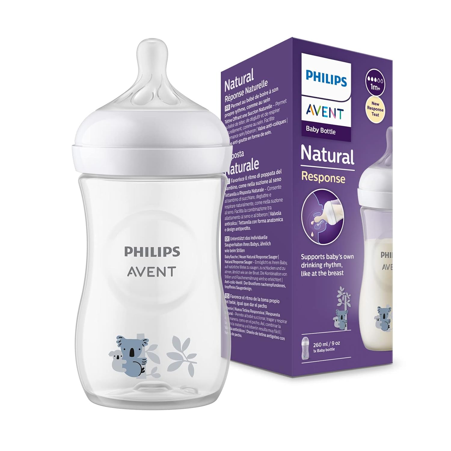 Buy Philips Avent Baby Milk Feeding Bottle with Natural Response Teat - 260ml Online in India at uyyaala.com