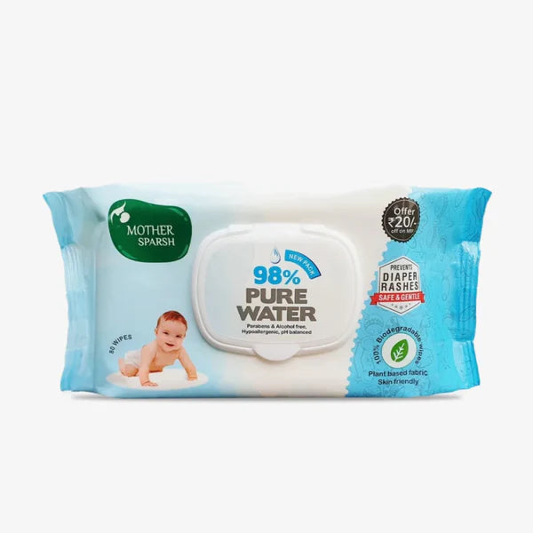 Buy Mother Sparsh Plant based Wipes for your Baby - 80pcs Online in India at uyyaala.com