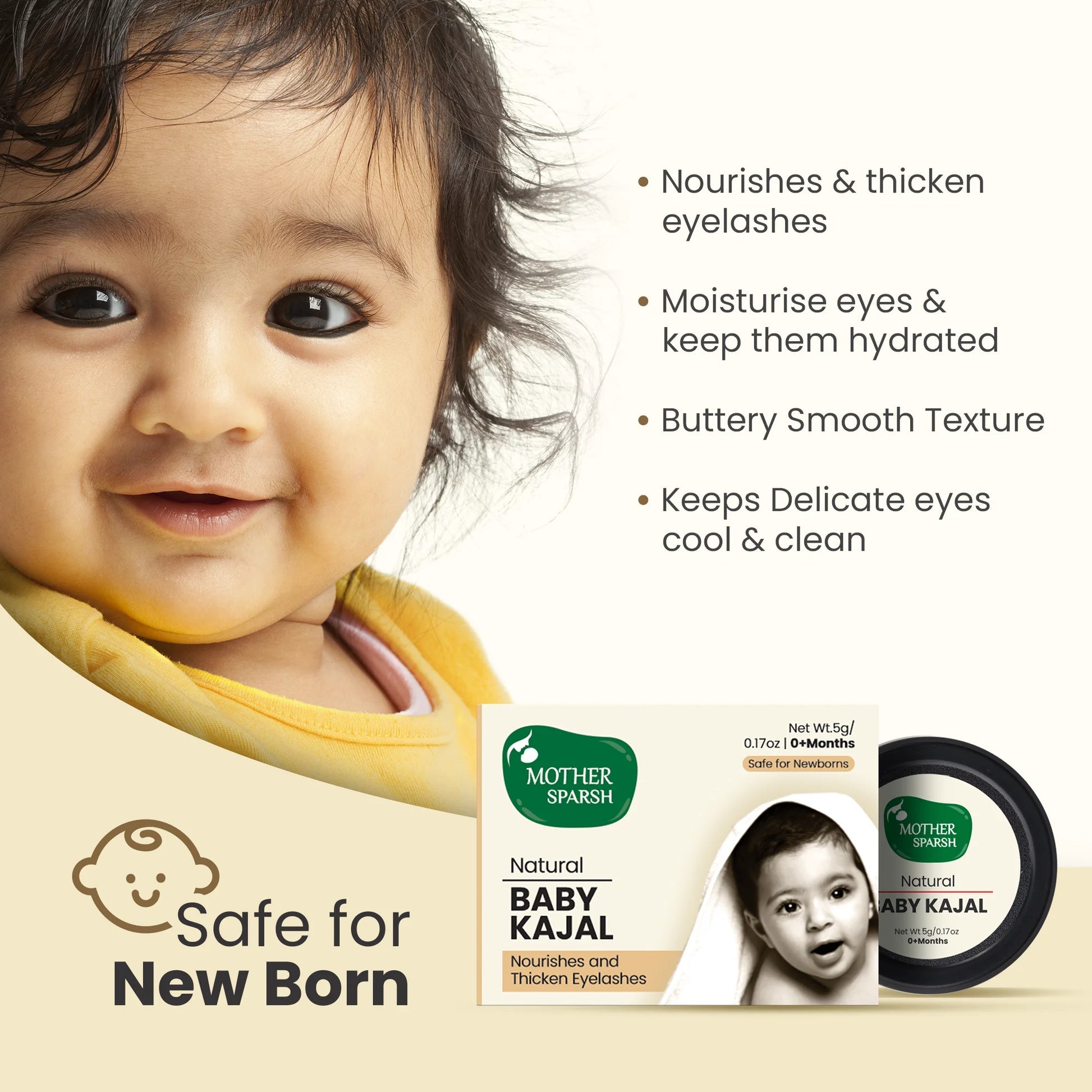 Mother Sparsh Coca Butter based Kajal for your Baby - 5grams