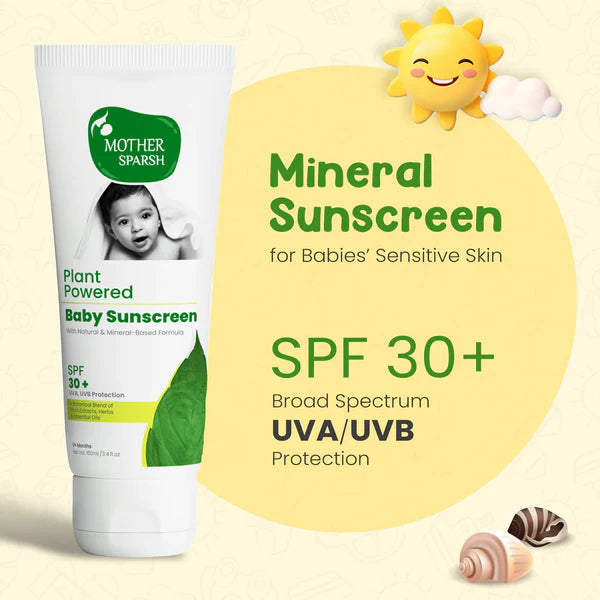 Buy Mother Sparsh Plant Powered Baby Sunscreen - 100grams Online in India at uyyaala.com