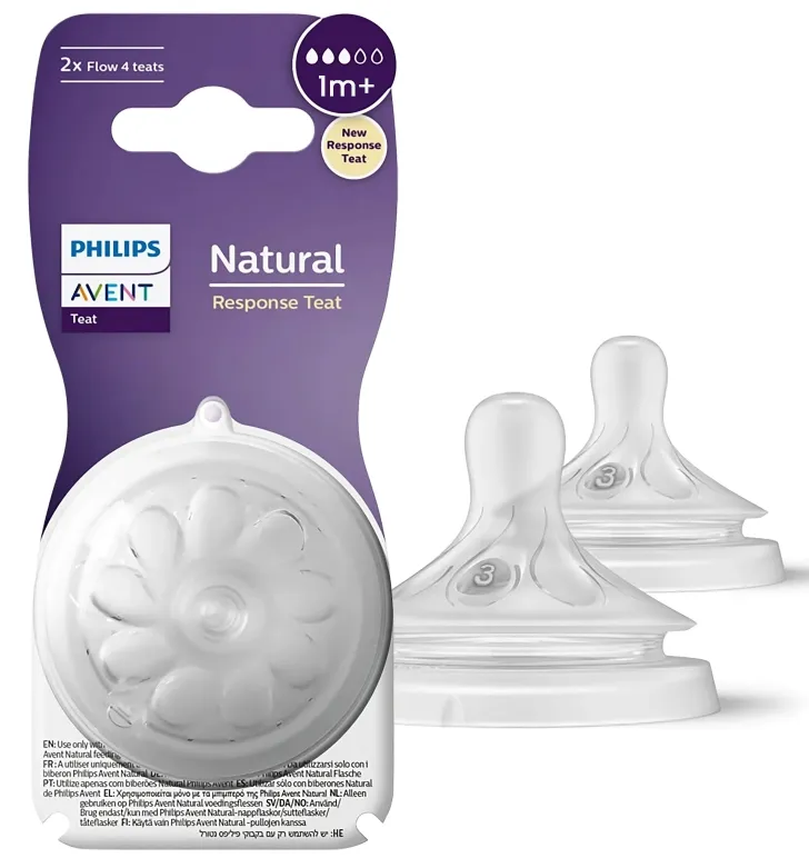 Buy Philips Avent Baby Milk Feeding Bottle Nipple with Natural Flow, 1+months Online in India at uyyaala.com