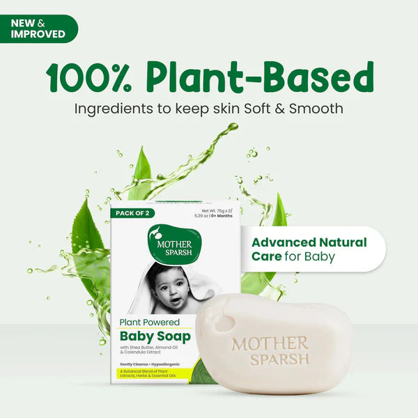 Buy Mother Sparsh Plant Powered Baby Soap - (Pack of 2) 100gms each Online in India at uyyaala.com