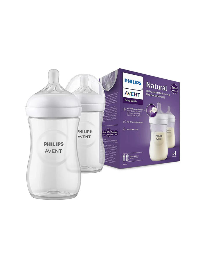 Buy Philips Avent Baby Milk Feeding Bottle with Natural Response Teat - 260ml ( Twin Pack ) Online in India at uyyaala.com