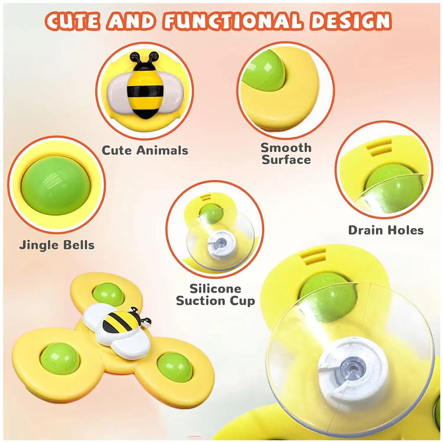 Buy Spinner Bath Toy Play Set for Baby with Suction grip Online in India at uyyaala.com