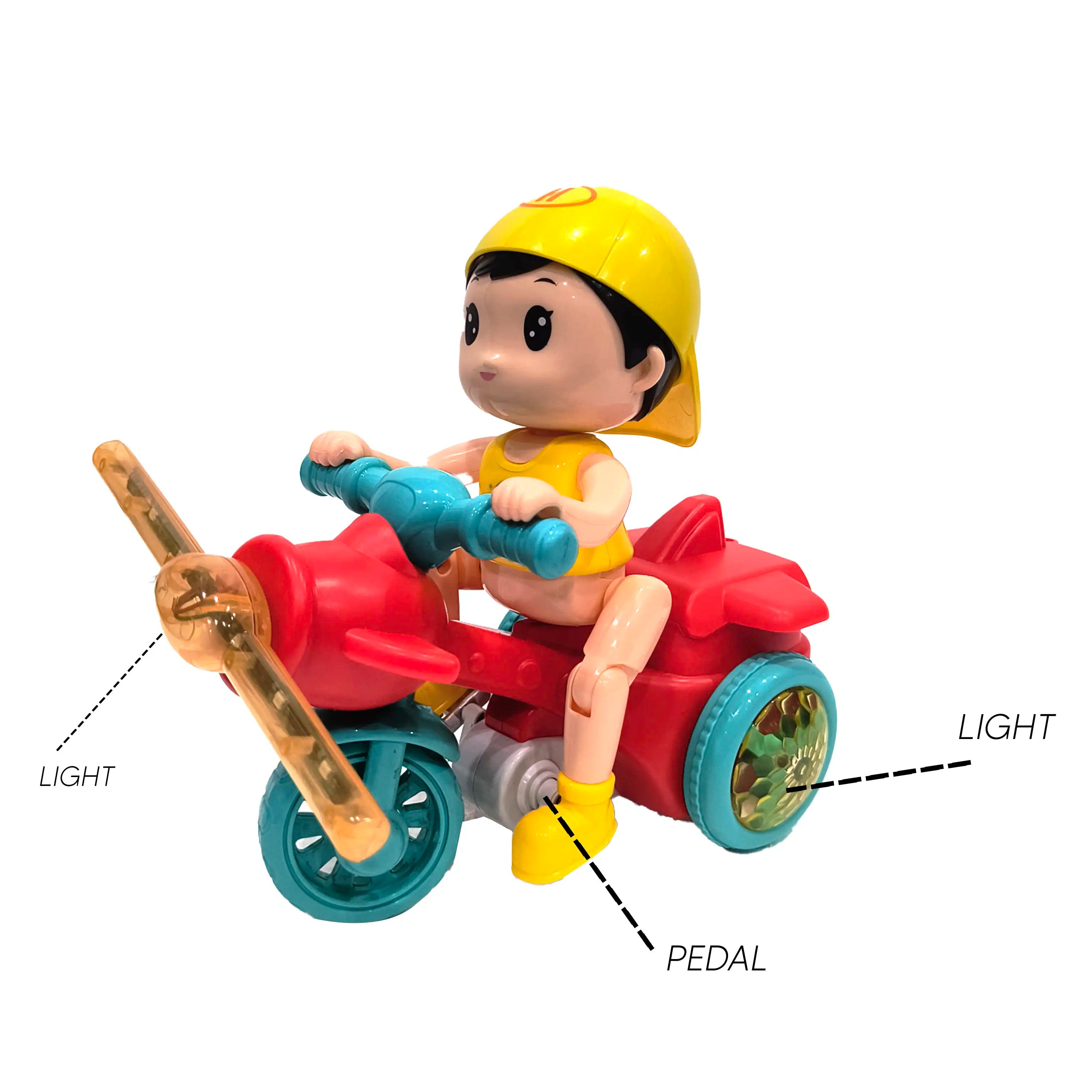 Buy Stunt Tricycle Battery Toy with Lights & Music Online in India at uyyaala.com