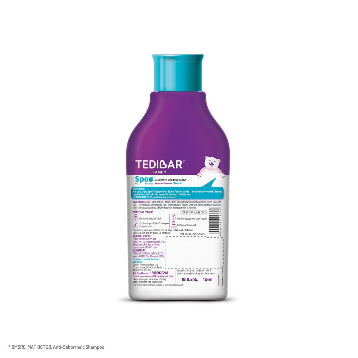 Buy Tedibar Spoo Shampoo for Babies - 125ml available Online in India at uyyaala.com