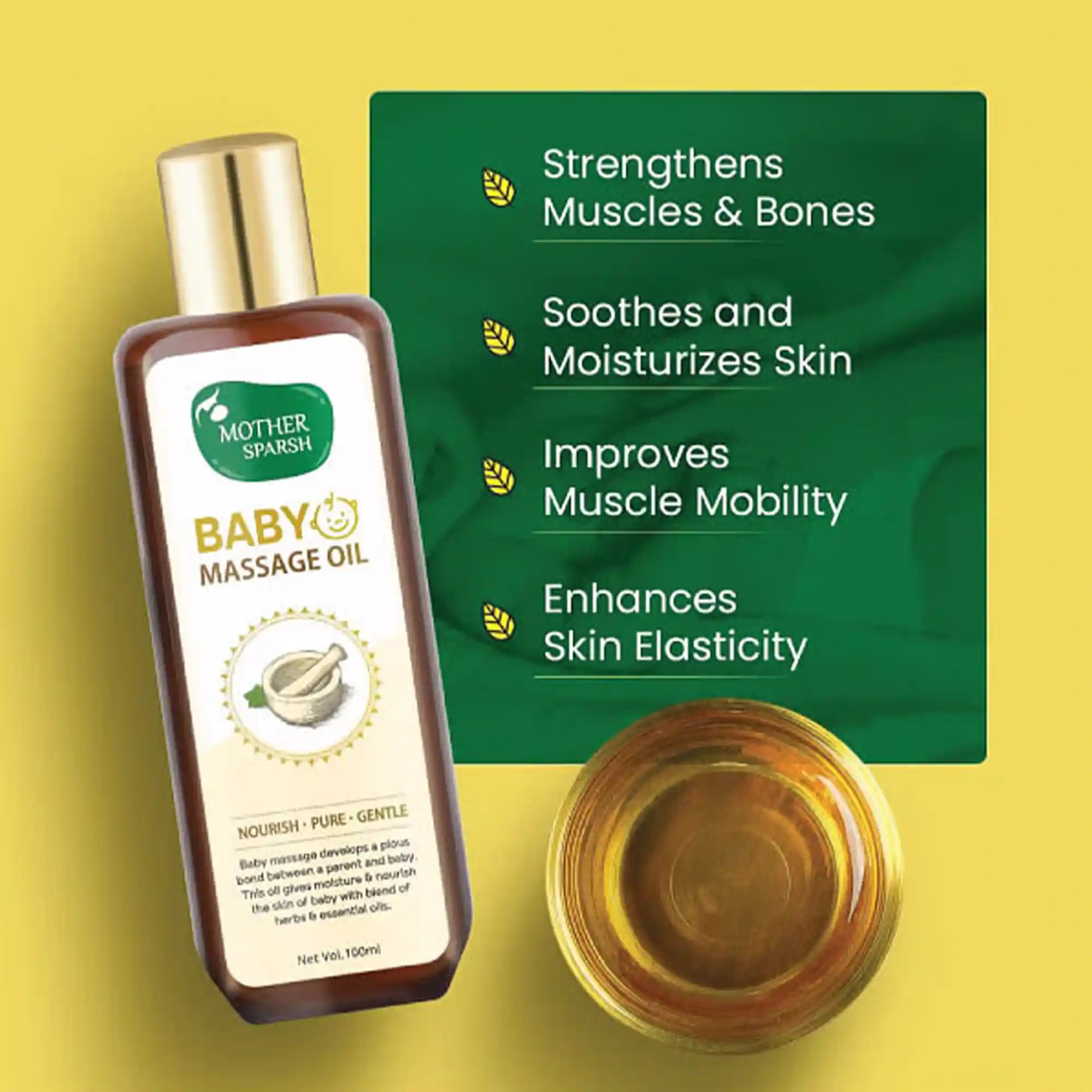 Buy Mother Sparsh Almond based Ayurvedic Baby Massage Oil Online in India at uyyaala.com