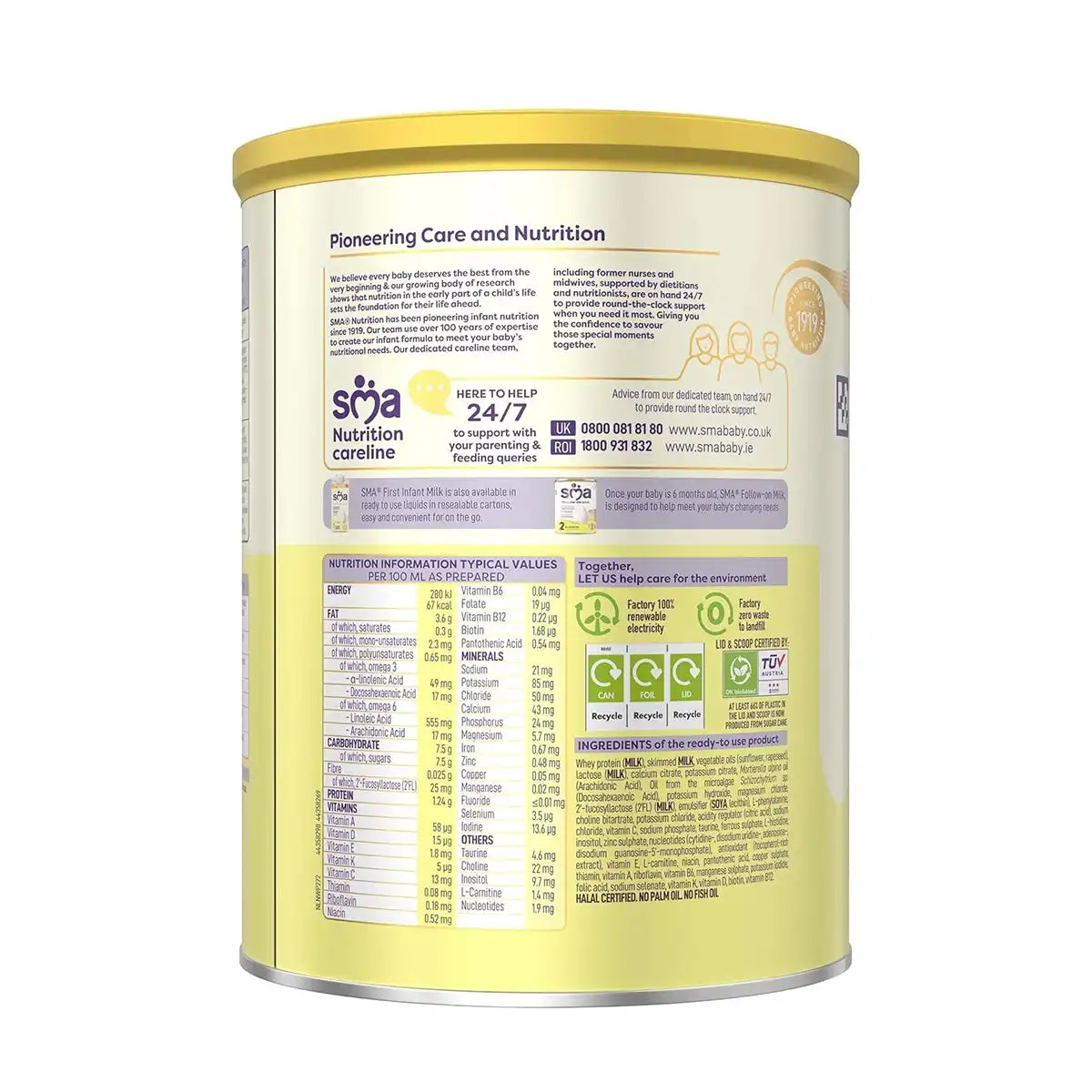 SMA First Infant Baby Milk Formula, Stage 1 - 800gms, 0 to 6 months (Imported Tin Pack)