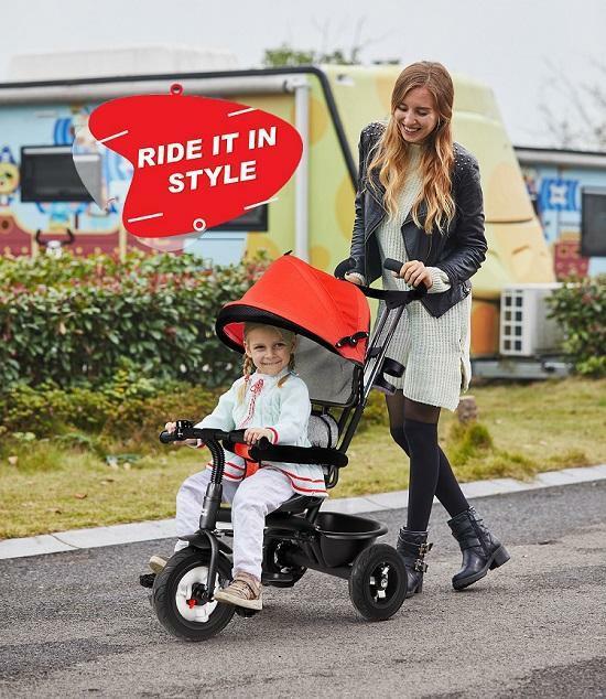 R for Rabbit Tiny Toes Sportz Baby Tricycle for Kids with Parental Control & Sun Proof Canopy