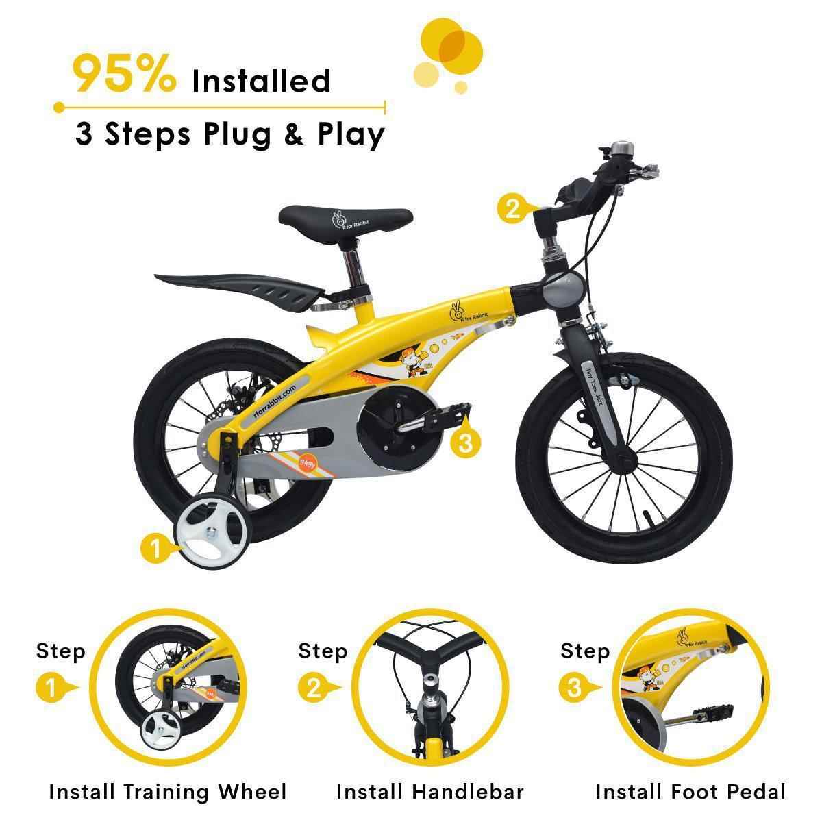 R FOR RABBIT Tiny Toes Jazz Bicycle Smart Plug and Play Cycle for Kid