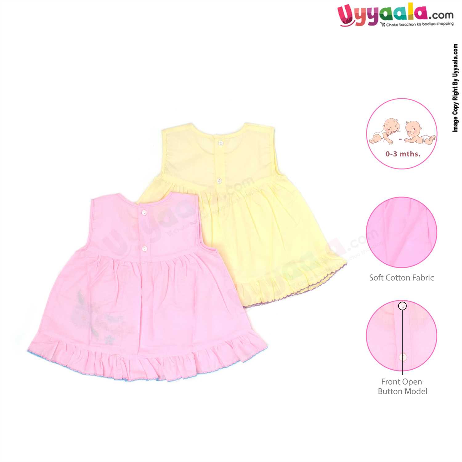 KBZONE Baby Girl's Empire Knee Length Dress (1-2 Years) Pink : Amazon.in:  Clothing & Accessories