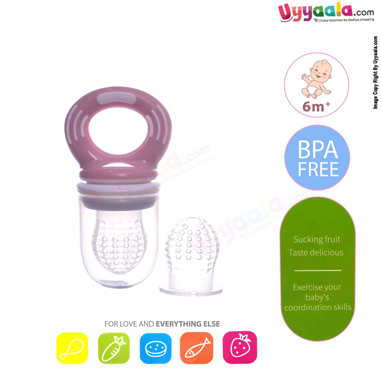 MOMS LOVE Food & Fruit Silicone Nibbler with Extra Silicone Mesh Sack 6m+ age