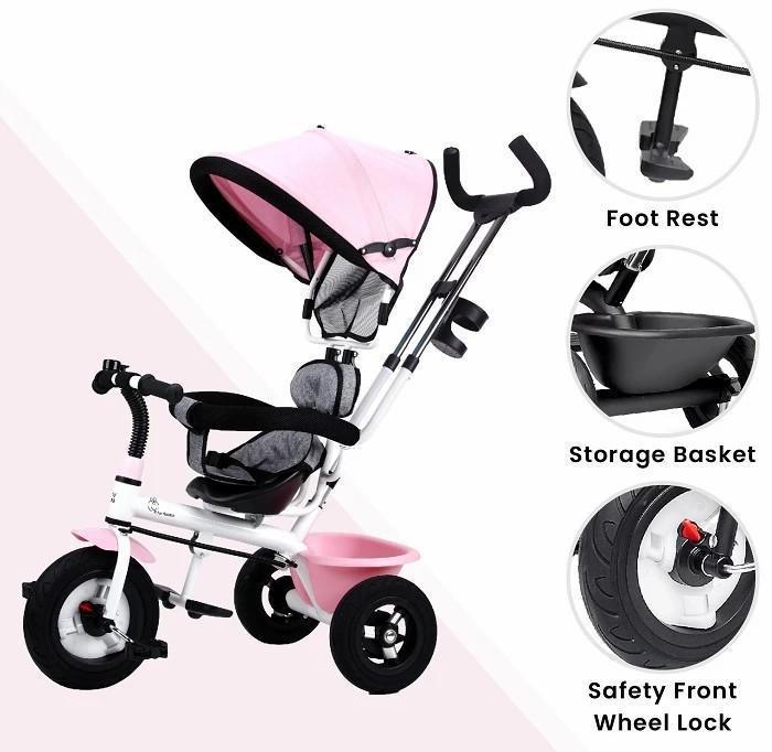 R for Rabbit Tiny Toes Sportz Baby Tricycle for Kids with Parental Control & Sun Proof Canopy