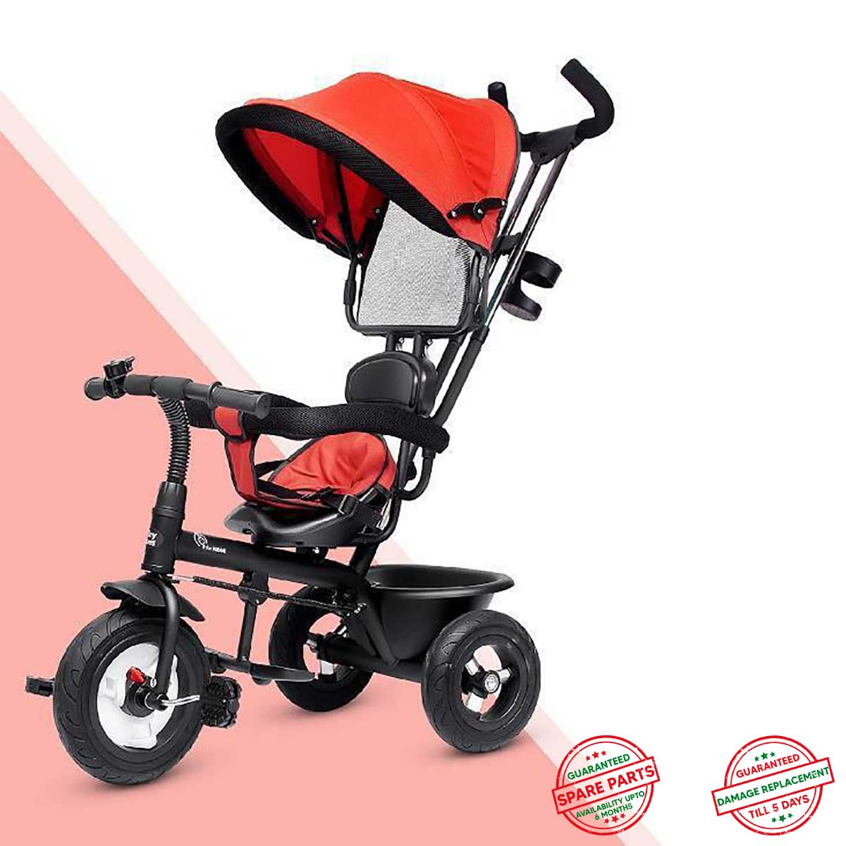 R FOR RABBIT Tiny Toes Sportz Baby Tricycle for Kids with Parental Control & Sun Proof Canopy