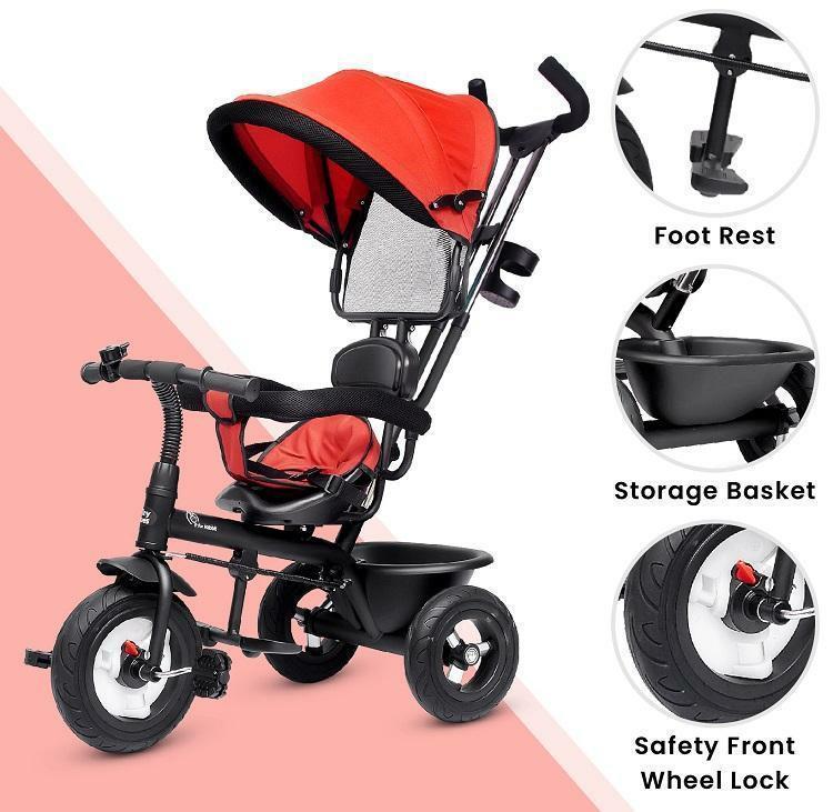 R for Rabbit Tiny Toes Sportz Baby Tricycle for Kids with Parental Control & Sun Proof Canopy