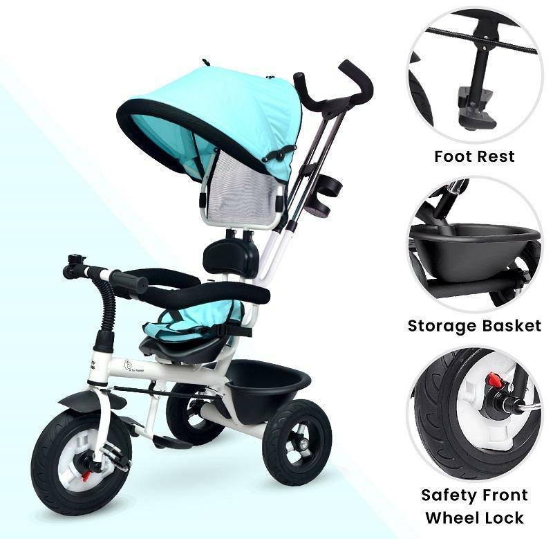 R for Rabbit Tiny Toes Sportz Baby Tricycle for Kids with Parental Control & Sun Proof Canopy