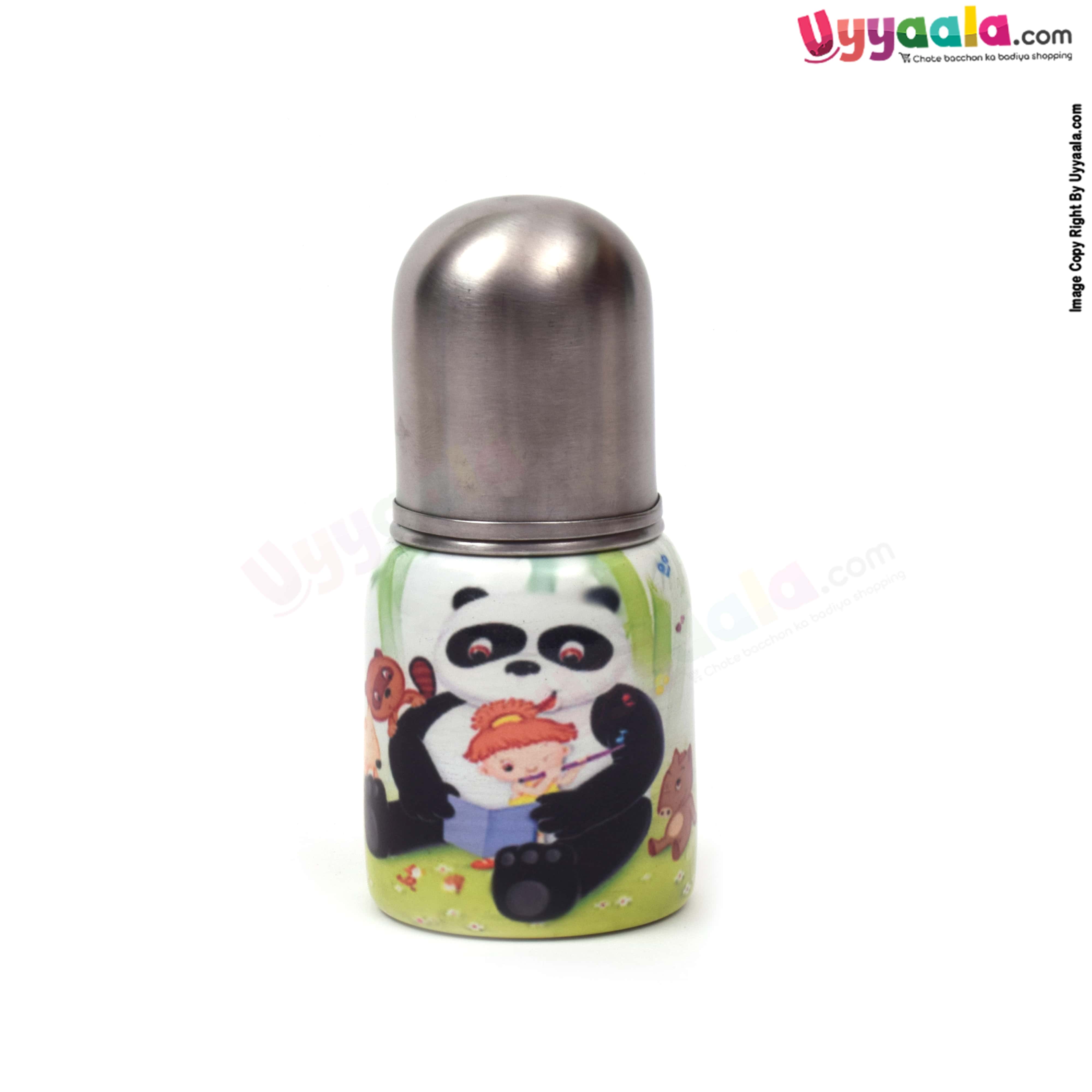 MOMS LOVE steel feeding bottle panda prints, 0m+ 150ml - steel