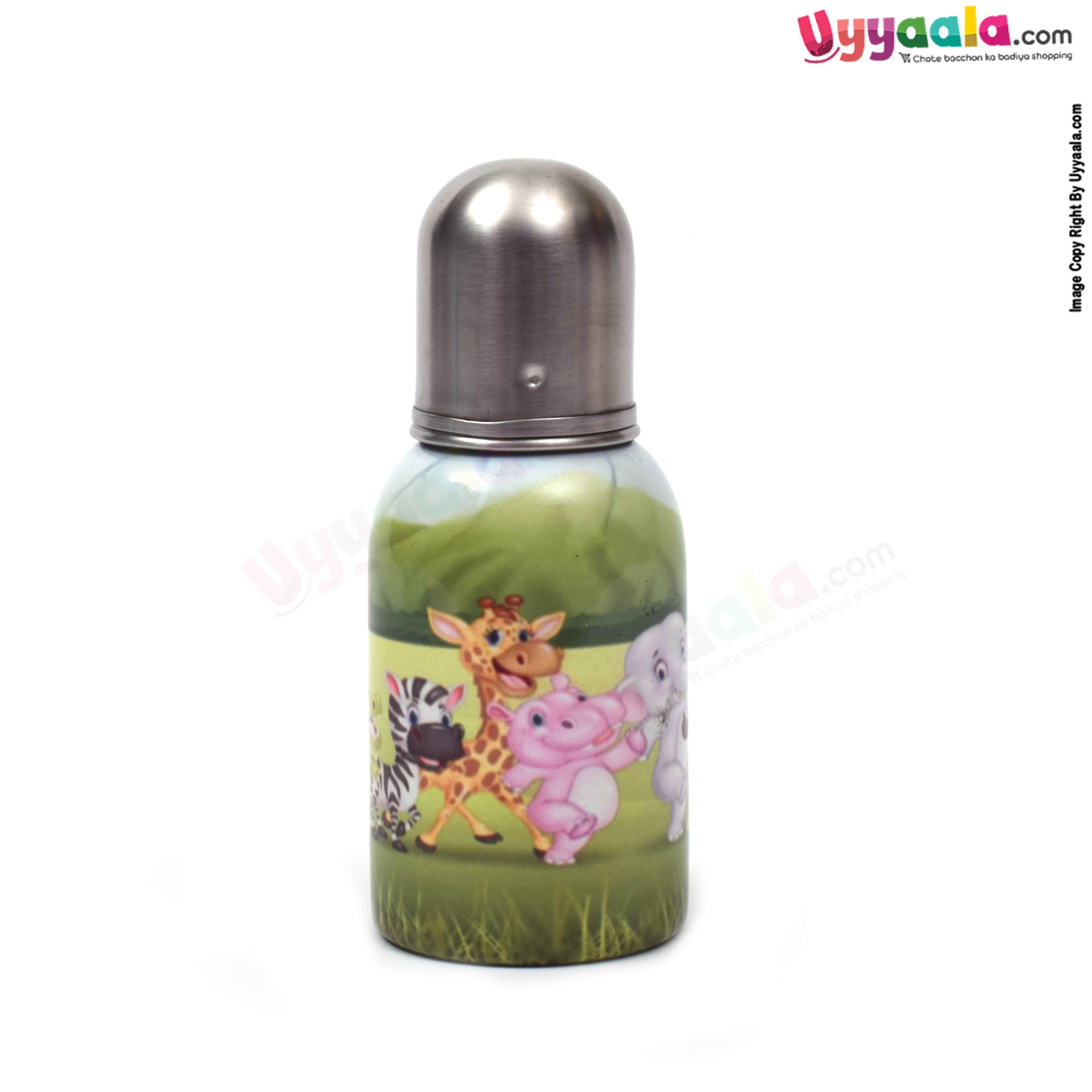 Buy Moms Love Stainless Steel Milk Feeding Bottle with Animal print - 300ml Online in India at uyyaala.com