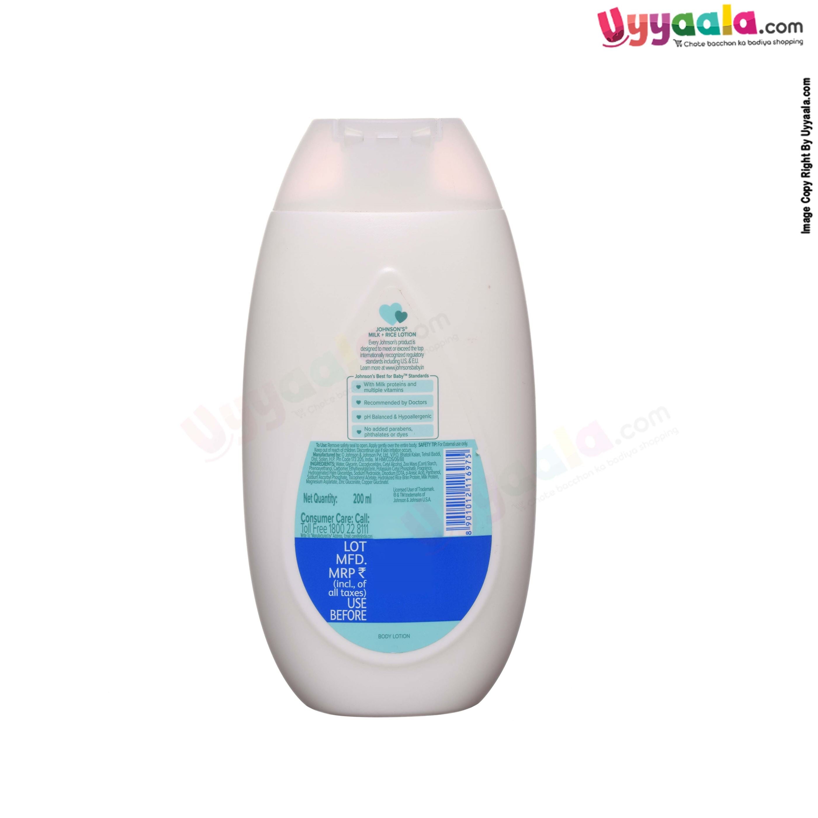 Buy Johnson's Baby Lotion with Milk and Rice Online in India at uyyaala.com