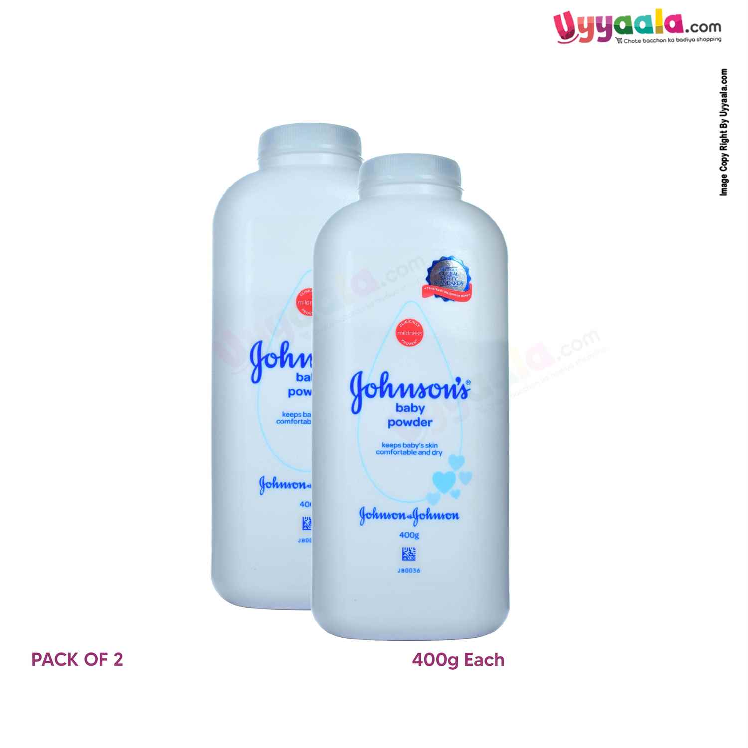 Buy Johnson's Baby Powder - Pack of 2, (400gms Each) Online in India at uyyaala.com