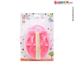 LITTLE HOME BABY Food Masher (BPA Free) Bowl with Fork Spoon & Wooden Masher