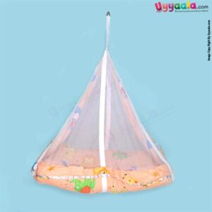 SNUG UP Baby Hanging cradle (Zola) Detachable Bed & Mosquito Net with Zip, premium quality, Orange With Animals Print, 0m+ upto 15 kgs.