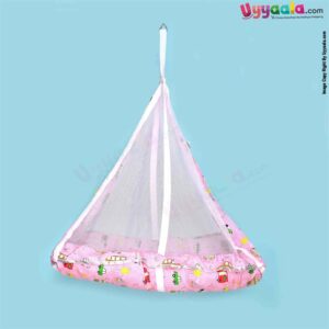 SNUG UP Baby Hanging cradle (Zola) Detachable Bed & Mosquito Net with Zip, premium quality, Pink With Vehicle Print, 0m+ upto 15 kgs