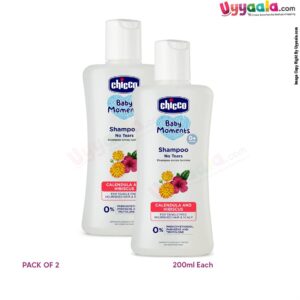 CHICCO No tears Shampoo, Pack of 2 - 200ml Each
