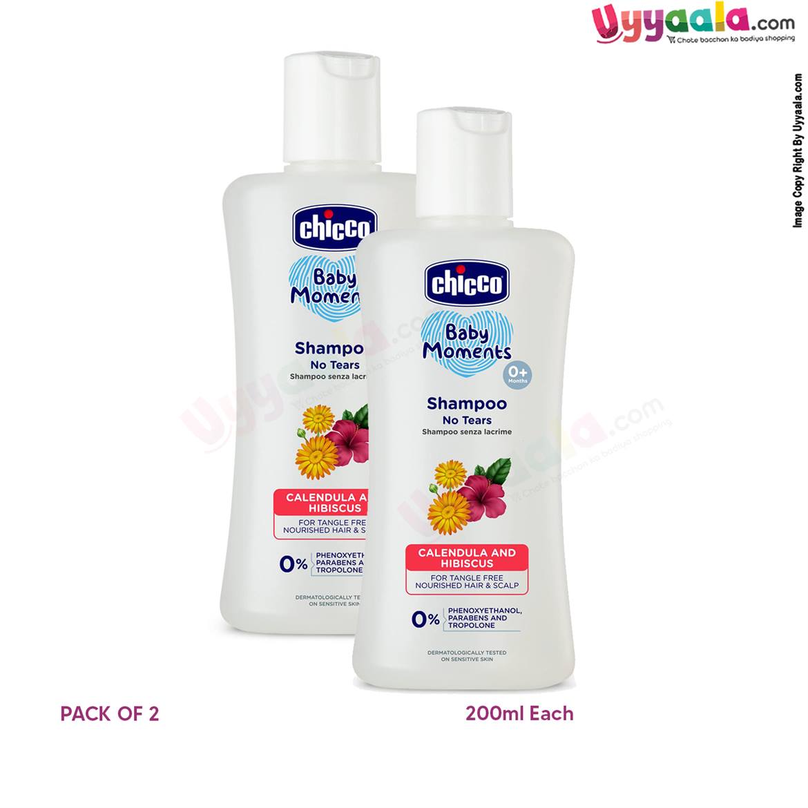 CHICCO No tears Shampoo, Pack of 2 - 200ml Each
