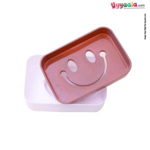 Smiley Shape Soap Box for Babies - White - Brown
