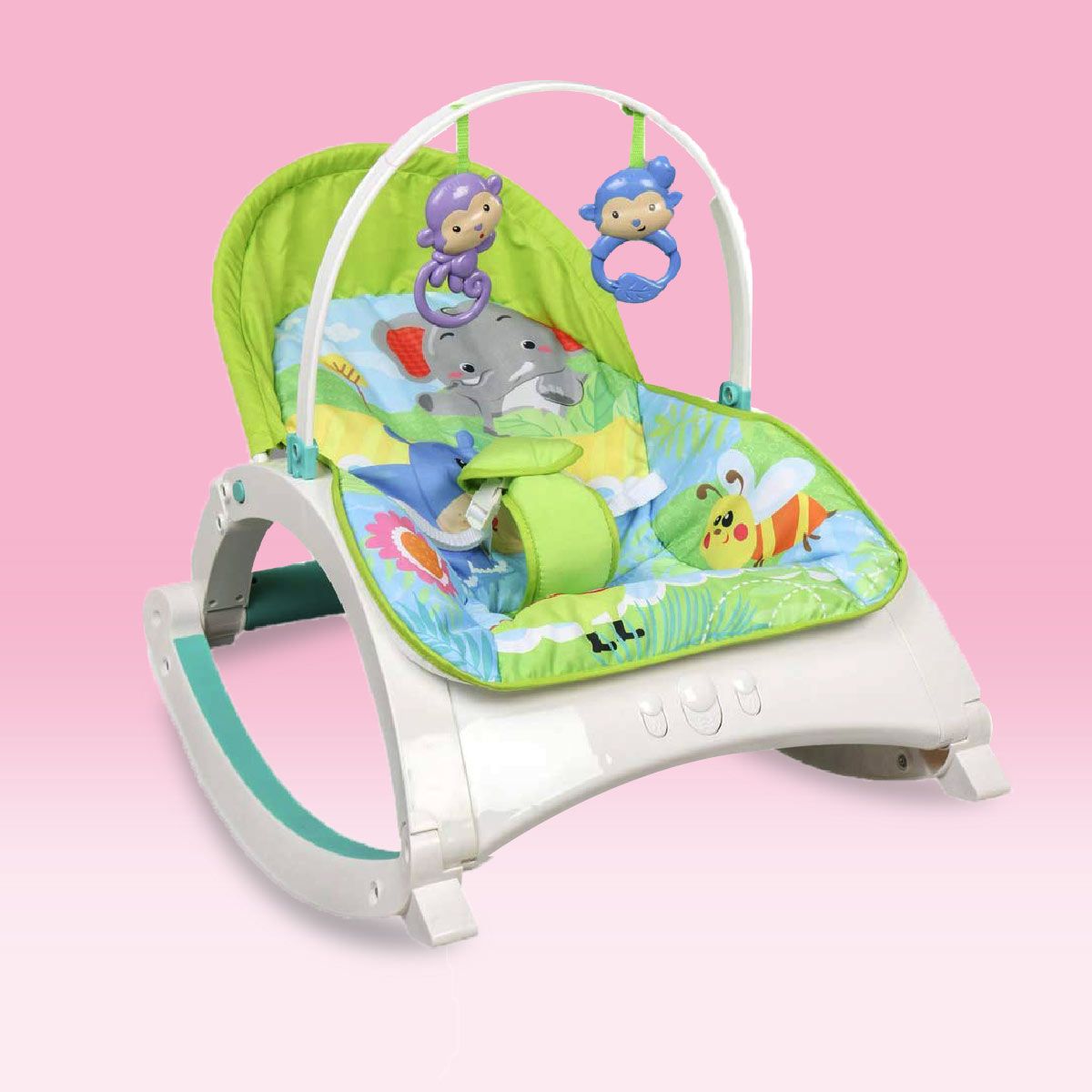 LUVLAP jungle quest newborn to toddler musical rocker for babies