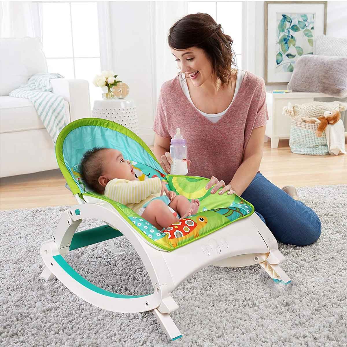 LUVLAP jungle quest newborn to toddler musical rocker for babies