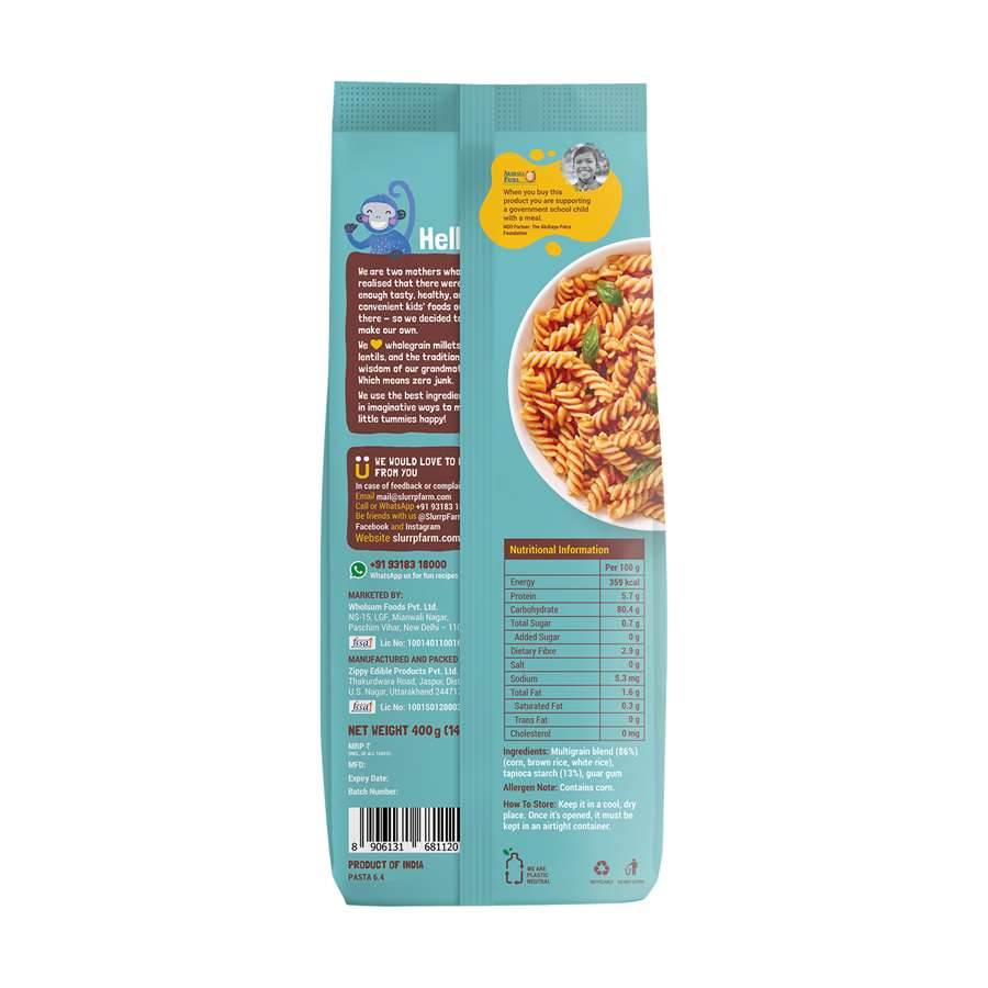 Buy Slurrp Farm Multigrain Fusilli Pasta for Small Children - 400gms Online in India at uyyaala.com