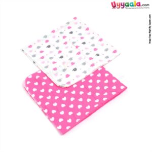 KOLACO Baby Soft Bath Towel with Elephant & Love Symbol Print Pack of 2  0+m Age, Size (74*73) - Dark Pink & White