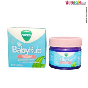 VICKS Baby Rub Soothing Ointment for Babies Eucalyptus & Alovera 50g (IMPORTED)