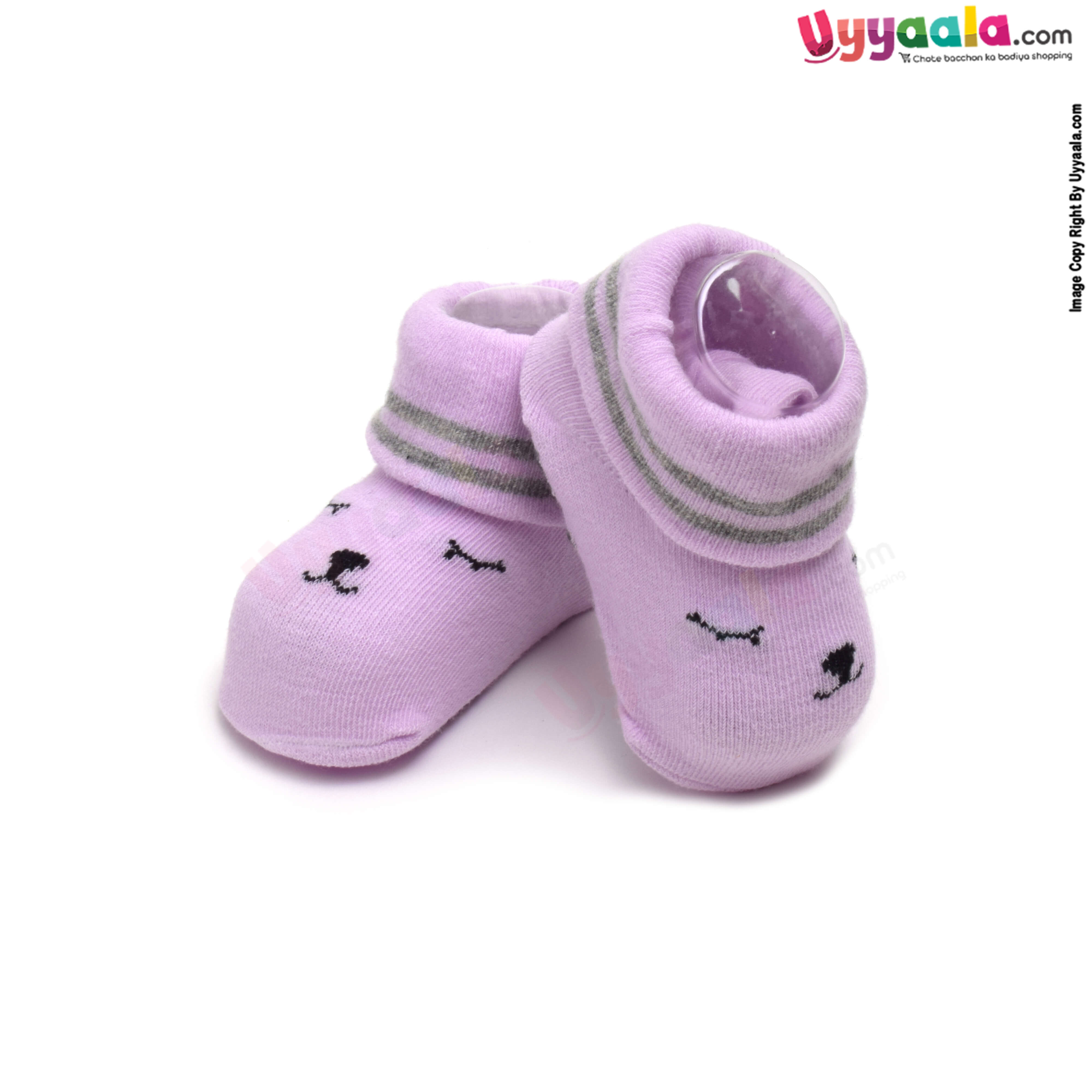 QBEIR Hosiery Cotton Baby Socks with Print, 0 to 12m Age