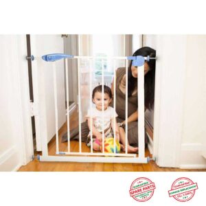 R FOR RABBIT Safe Baby Auto Close Indoor Safety Door Gate for Kids, White