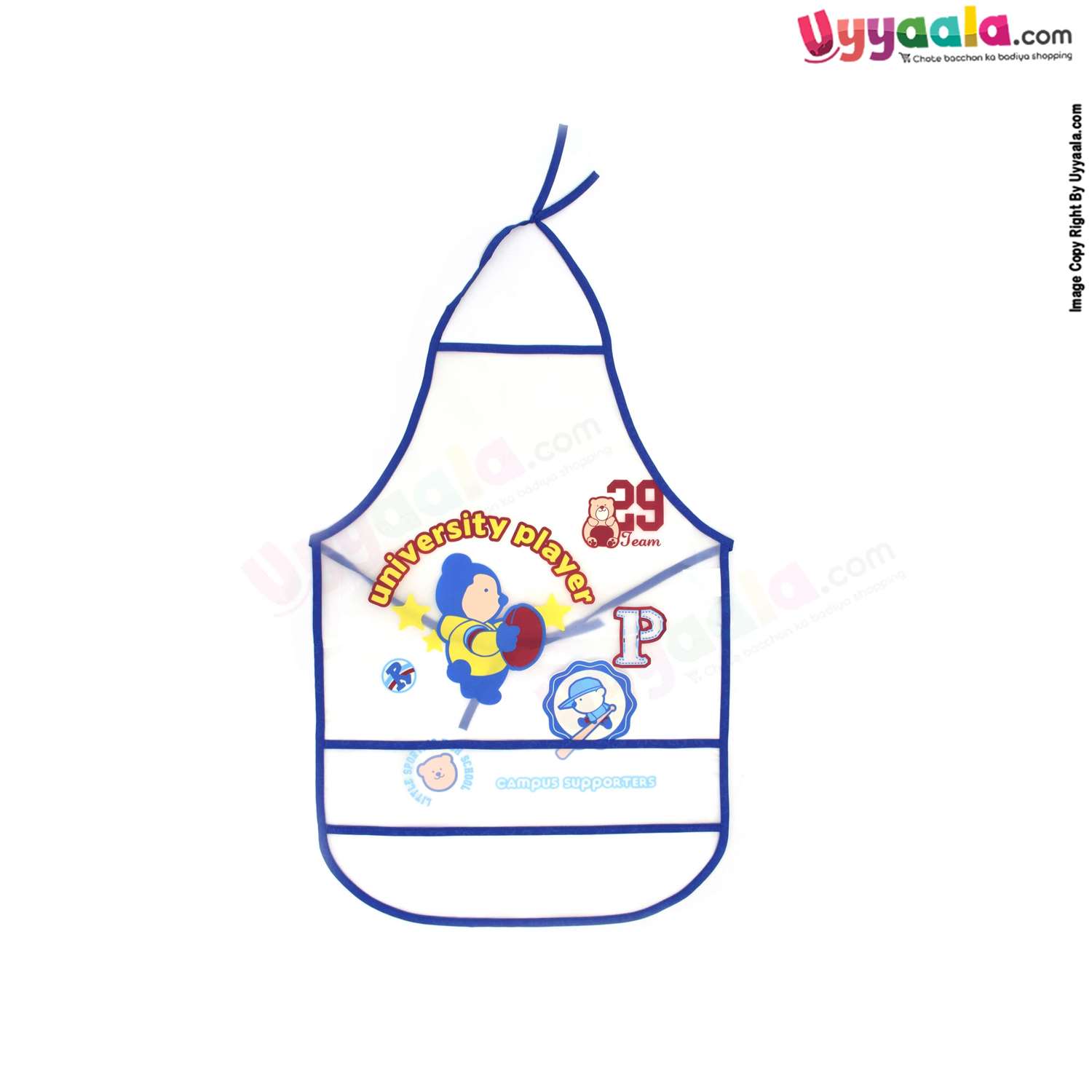 Baby Feeding Bib, Top & Back Tieing Apron Model, Cartoon Print