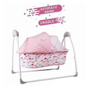 R FOR RABBIT Lullabies Baby Cradle with Remote Control & Mosquito Net - Pink
