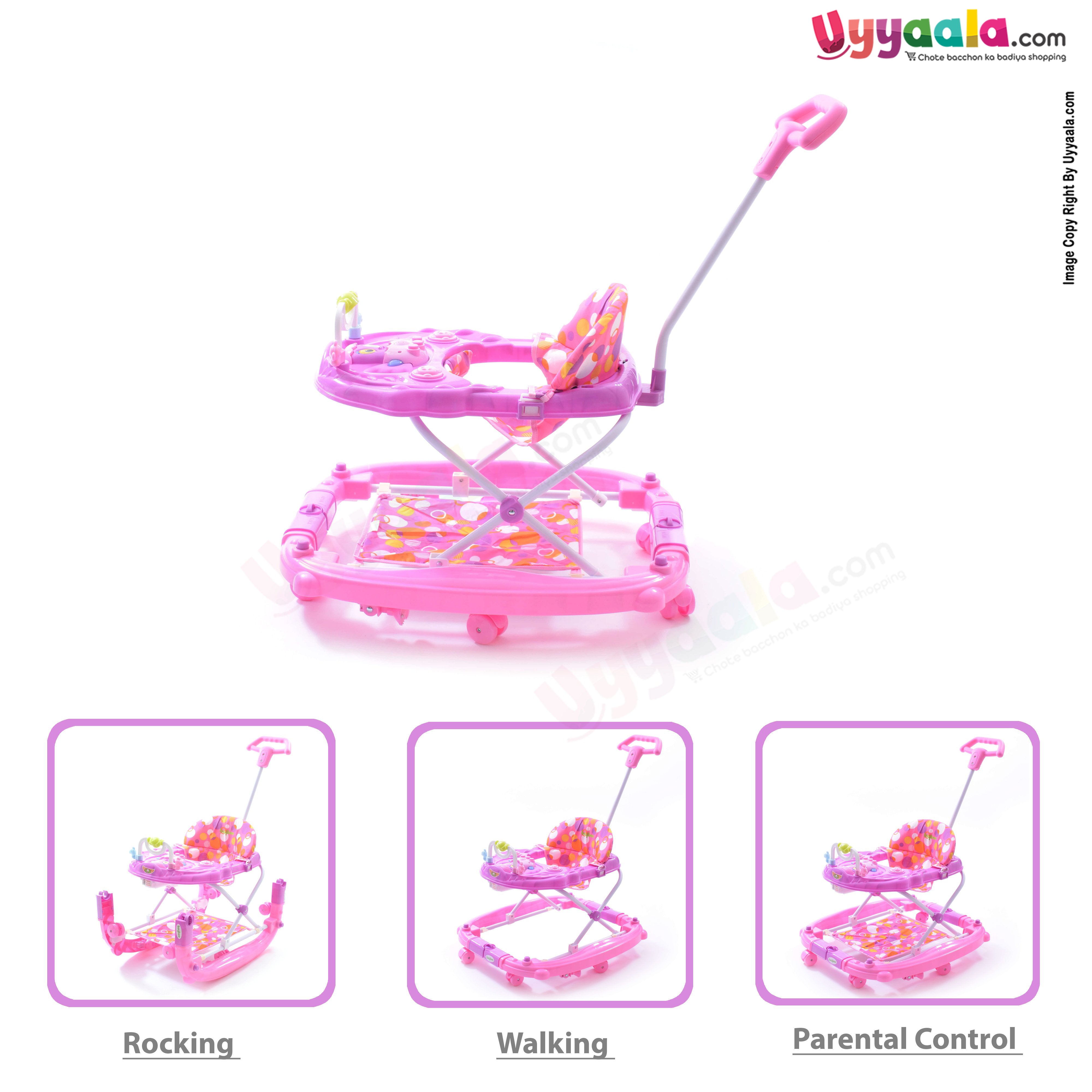 BAYBEE Guidance Walker Cum Rocker 3 In 1 - Orange, Purple-uyyala-com.myshopify.com-Walkers-Baybee