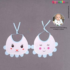 Baby Bib Soft Cotton Hosiery with Cute Kitty Print Pack of 2, Size(17*23cm)