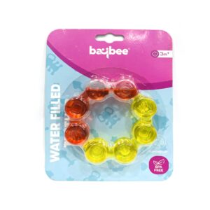 Baybee Ring shaped Silicone Baby Teether Water Filled BPA Free - Yellow & Red