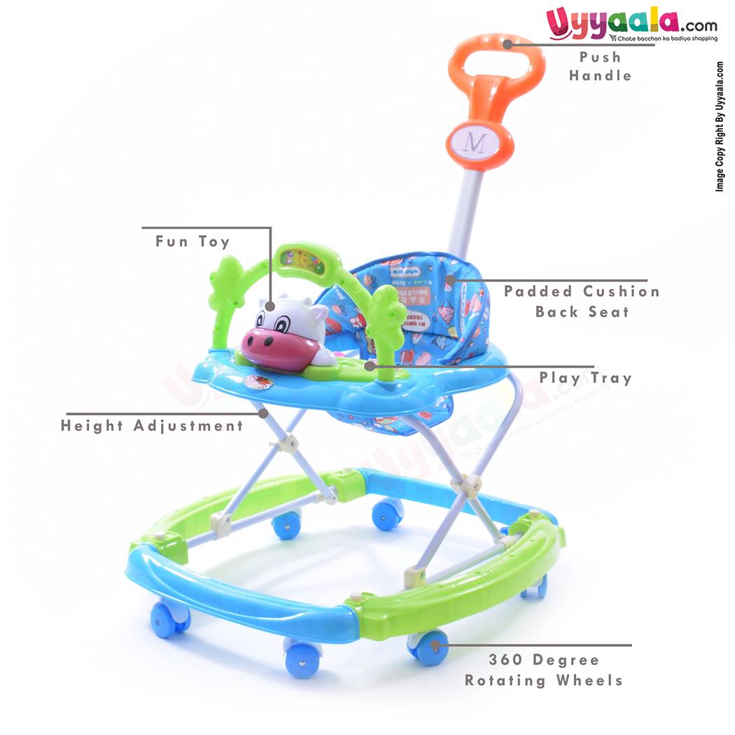 BAYBEE Walker Cum Rocker 3 In 1 Calf - Blue, Green-uyyala-com.myshopify.com-Walkers-Baybee