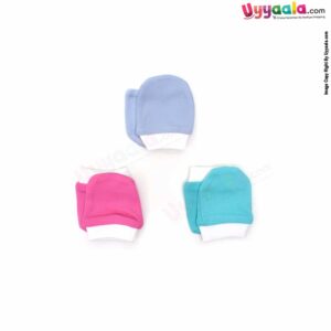 New Born Hosiery Cotton Socks Pack of 3, 0-3m Age - MultiColor