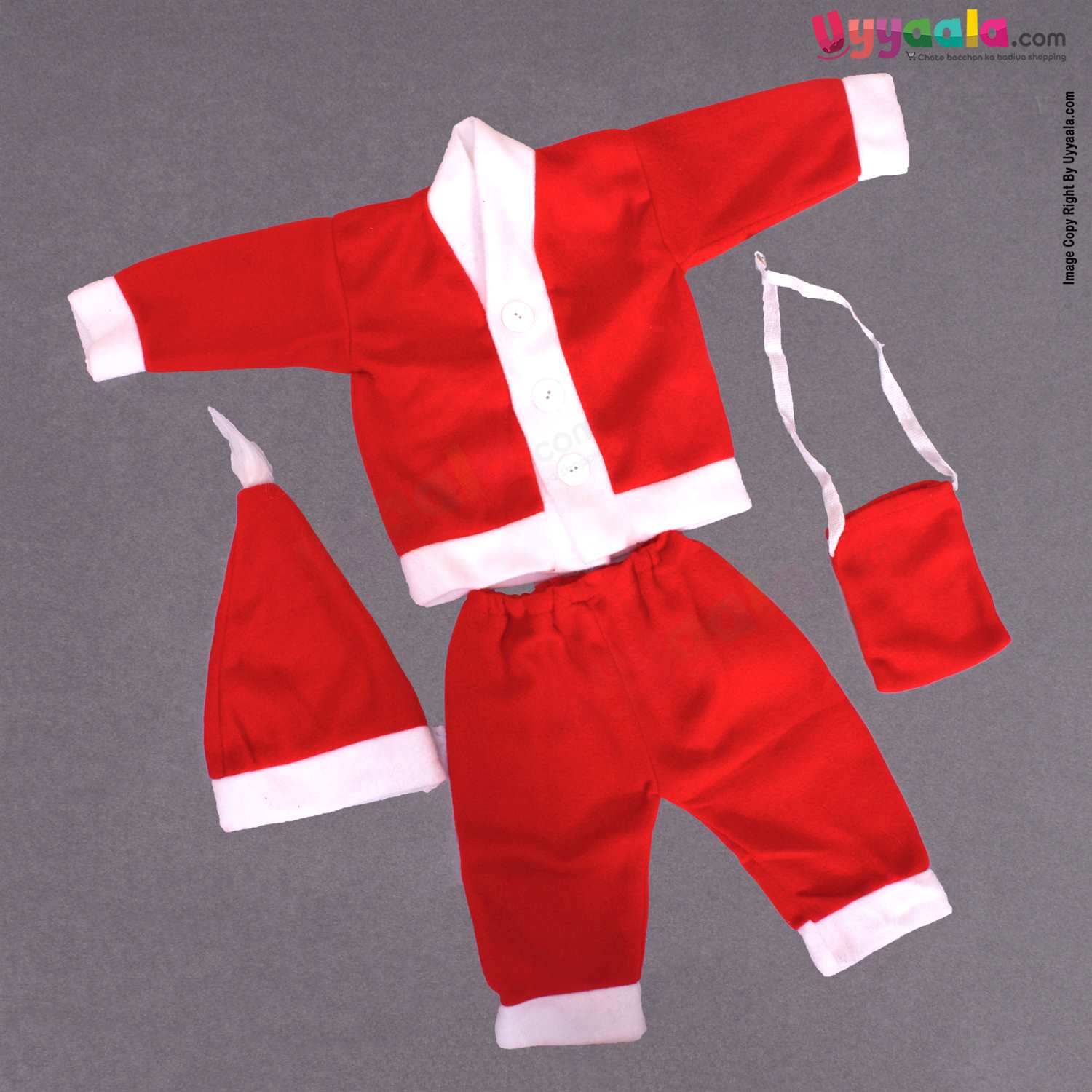 SANTA CLAUS Dress Set with Cap & Gift Bag