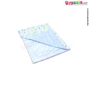 EBERRY Double Layered Wrapper One Side Velvet & Another Side Cotton with Whales Print for Babies 0-12m Age, Size(98*76cm)-white & Blue