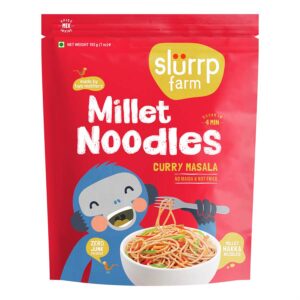 Slurrp Farm Hakka Millet Noodles in Red Curry Masala Flavour for Small Children - 192gms, 2years & above